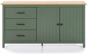 Comodă verde/în culoare naturală joasă din lemn masiv de pin 150x80 cm Miranda – Marckeric