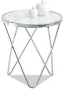 Măsuță de cafea Armin S (marmură albă + crom). 1111553