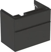 Dulap baza pentru lavoar suspendat Geberit Smyle Square lava gri inchis 2 sertare 74 cm