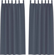 vidaXL Perdele Opaque cu Inel 2 pcs Antracit 225 x 140 cm Poliester