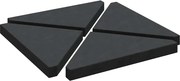 vidaXL Plăci cu greutate umbrelă 4 buc Granit Negru Triunghiular 14 kg