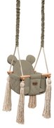 Leagan pentru copii si bebelusi, Catifea Velvet, perna detasabila ursulet Teddy Vintage Beige