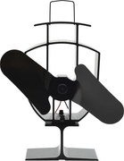 vidaXL Ventilator de sobă cu alimentare termică, 2 palete, negru
