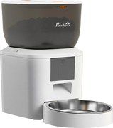PawHut Distribuitor Automat de Hrană pentru Pisici 4L, WiFi 2.4G, Control App cu Înregistrare 10s, Bol, Alb | Aosom Romania
