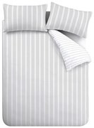 Lenjerie de pat gri din bumbac pentru pat dublu 200x200 cm Ashford Stripe – Bianca