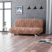 Huse bielastice UNIVERSO NOU dungi maro 2fotoliu cu manere de lemn (l. 80 -140 cm)