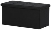 Taburet cu spațiu de depozitare, negru, 76 x 37 x37 c m