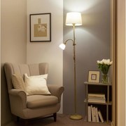 Lampadar Brilagi CERIA 2 în 1 1xE27/100W/230V + 1xE14/25W auriu/bej