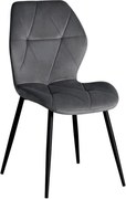 Scaun KEN, gri inchis/negru, stofa catifelata/metal, 47x55x87 cm