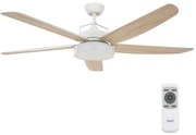 Ventilator LED dimabil Lucci air 213176 LOUISVILLE 1xGX53/18W/230V lemn/alb + telecomandă