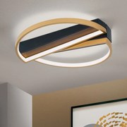 Plafoniera LED moderna design circular OLGA negru/auriu