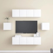vidaXL Set dulapuri TV, 6 piese, alb, lemn prelucrat