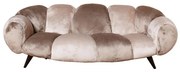Canapea premium din catifea taupe, 3 locuri, „Mercurio”