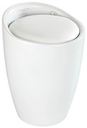 Coș de rufe cu scaun CANDY, alb mat, 2in1, WENKO