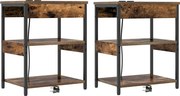 vidaXL Dulap de noapte 2 pcs Stejar fumuriu 41 x 31 x 51 cm