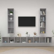 vidaXL Dulapuri TV suspendate, 4 buc, gri beton, lemn prelucrat