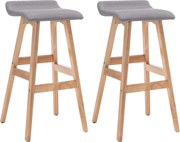 vidaXL Scaune de bar, 2 buc., gri deschis, material textil