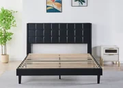 Pat Barcelona Complet Tapitat Catifea, Culoare Negru, 160x200cm