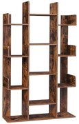 Bibliotecă, bibliotecă din lemn cu 13 rafturi depozitare, 86 x 25 x 140 cm