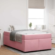 vidaXL Cadru de pat cu saltea cu saltea Roz 120 x 190 cm Catifea