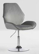 HR350N Scaun Gray din Catifea Bază Cromata