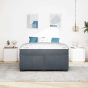 vidaXL Cadru de pat cu saltea Gri închis 140 x 200 cm Catifea