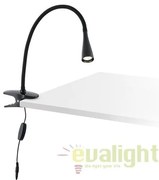 Lampa LED de birou neagra cu clip flexibila, LENA 52061