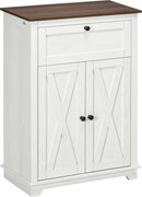 HOMCOM Bufet de depozitare cu multiple spații de depozitare, 2 uși cu raft reglabil, 1 sertar, 60L x 30Ad x 87,5Î cm | Aosom Romania
