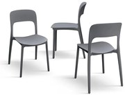 Set 4 scaune ROSINNA -POLIPROPILENA- HORECA - GRI - 4 BUCATI