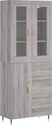 vidaXL Dulap înalt, gri sonoma, 69,5x34x180 cm, lemn compozit