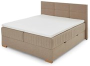 Pat boxspring bej cu spațiu de depozitare 160x200 cm Tambo – Meise Möbel