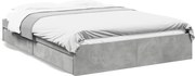 vidaXL Cadru de pat cu sertare, gri beton, 150x200 cm, lemn prelucrat