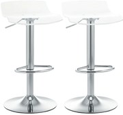 HOMCOM Scaune Bar 2 piese cu Înălțime Reglabilă, Șezut Rotativ și Suport pentru Picioare, 39x39x67-87 cm, Transparent | Aosom Romania