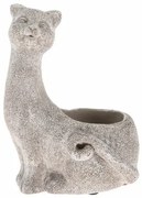 Oală de beton Cat, gri, 16,5 x 22 x 13,5 cm