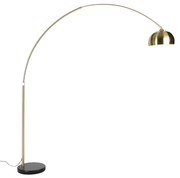 Lampă de podea din alamă cu bază din marmură neagră cu abajur din alamă - XXL