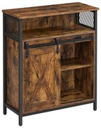 Comodă cu ușă glisantă FIRA maro/negru