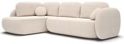 Canapea colțar extensibilă OLBIA, stânga, L, bej, cu spațiu de depozitare