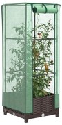 vidaXL Strat înălțat cu husă de seră, aspect ratan, 40x40x123 cm