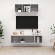 vidaXL Set de dulapuri TV, 2 piese, gri beton, lemn prelucrat