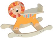 AIYAPLAY Leagăn cu design de leu, capacitate 25 kg, 2-5 ani, lemn, portocaliu | Aosom Romania