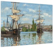 Tablou - Claude Monet, Ships Riding on the Seine at Rouen, reproducere (70x50 cm)