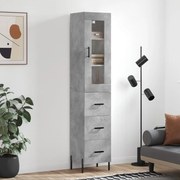 vidaXL Dulap înalt, gri beton, 34,5x34x180 cm, lemn prelucrat