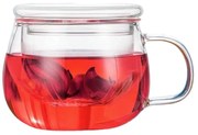 Cana cu infuzor si capac din sticla termorezistenta, 300 ml