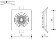 Corp de iluminat LED încastrat LED/6W/230V 3000K 8,5x8,5 cm alb