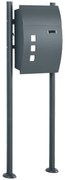 HOMCOM Cutie Poștală, Cutie pentru Corespondență, Blocabilă, Suportabilă, 2 Chei, Oțel, 44 cm x 15 cm x 114 cm, Gri Închis | Aosom Romania