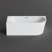 CORNER Cadă de baie semi-freestanding, colț, stânga, alb, 160x75x58 cm