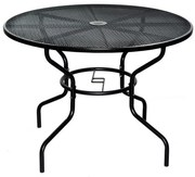 Masă metalică de grădină cu gaură pentru umbrelă