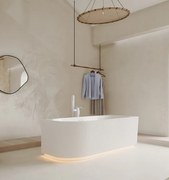 Cada freestanding Yara LED, colt perete dreapta, iluminare LED, acril, Alb lucios,159x76x59 cm, 5021R LIGHT LED