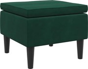vidaXL Scaun cu picioare din lemn, verde închis, catifea