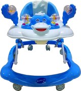 Premergator reglabil in 3 trepte NOVOKIDS™ Baby C, cu melodii, roti silentioase din silicon, Ratusca, Pliabil, Albastru